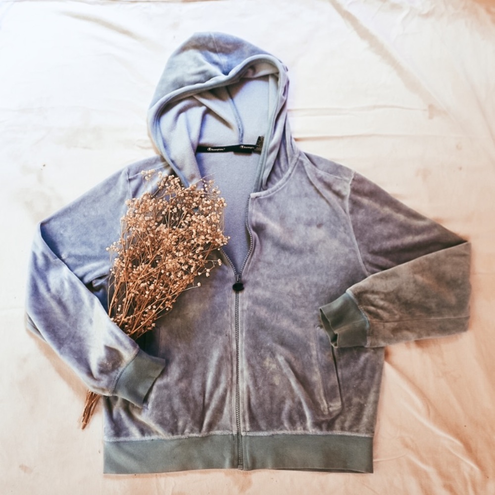 CHAMPION Light Blue Warm Up Soft/Plush Jacket
